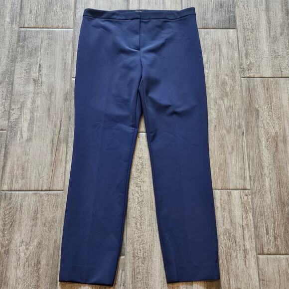 Theory Pants Womens Size 4 Navy Blue Crop Slacks Career Workwear Business Casual - Picture 1 of 9